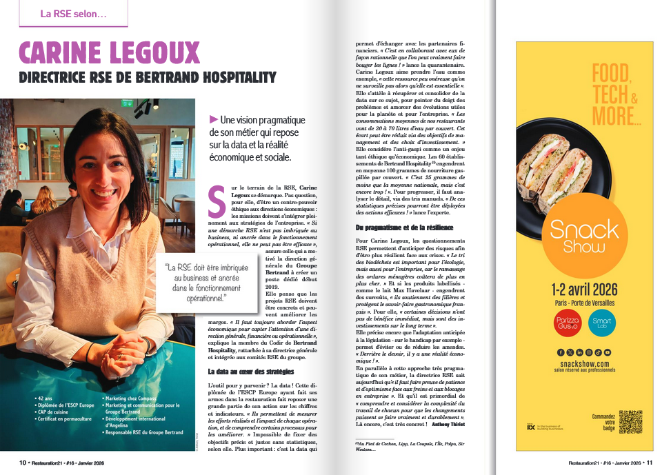 La RSE selon… Carine Legoux, directrice RSE de Bertrand Hospitality